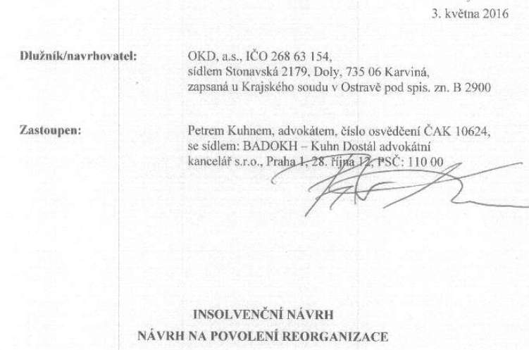 OKD podala návrh na insolvenci, dluží přes 17 miliard