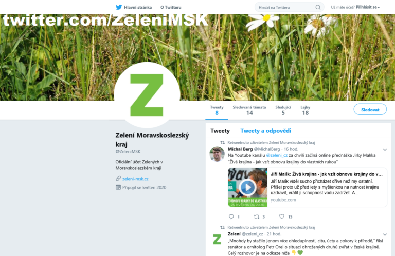 Moravskoslezští Zelení na twitteru